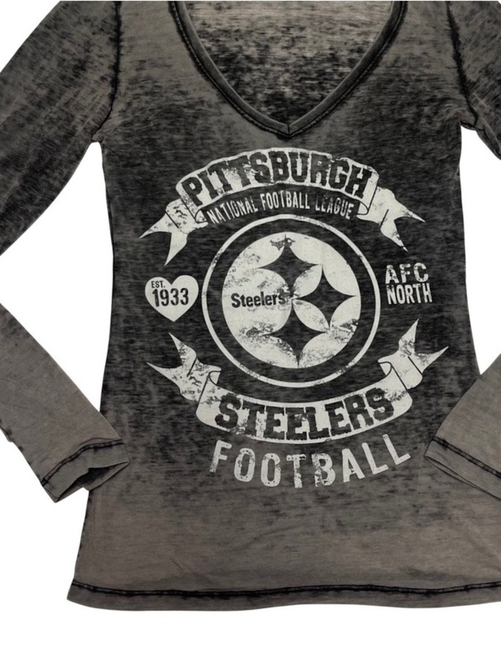 Kids Long-Sleeve V-Neck Shirt - Gray